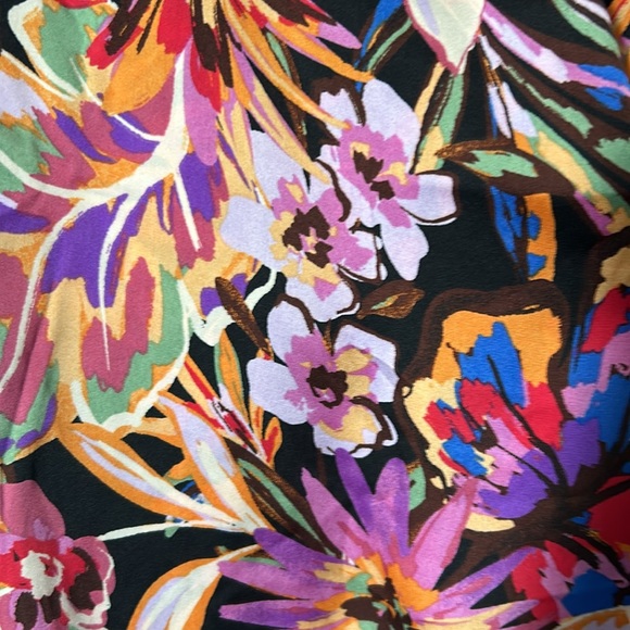 VICI Date To Remember Satin Floral Wrap Midi Dress - Small - Picture 2 of 4